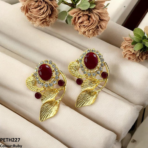 PETH227 FRN Double Leaf Oval Tops Pair - PETH