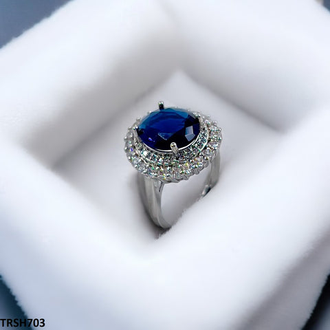 TRSH703 BLX Oval Layered Ring Adjustable - TRSH