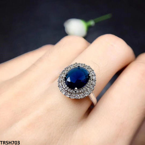 TRSH703 BLX Oval Layered Ring Adjustable - TRSH