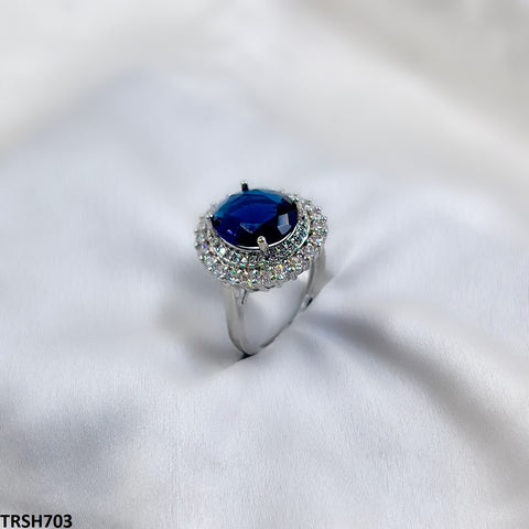 TRSH703 BLX Oval Layered Ring Adjustable - TRSH