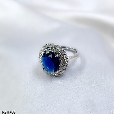 TRSH703 BLX Oval Layered Ring Adjustable - TRSH