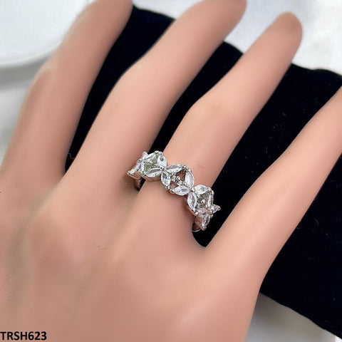 TRSH623 SJS Marquise Flower  Ring Adjustable - TRSH
