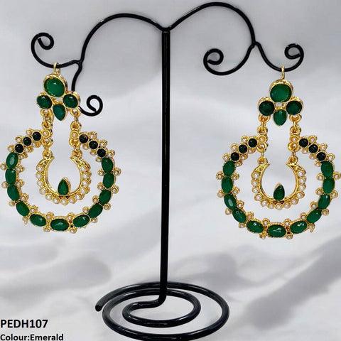 PEDH107 MZM Double Moon Drop Earrings  - PEDH