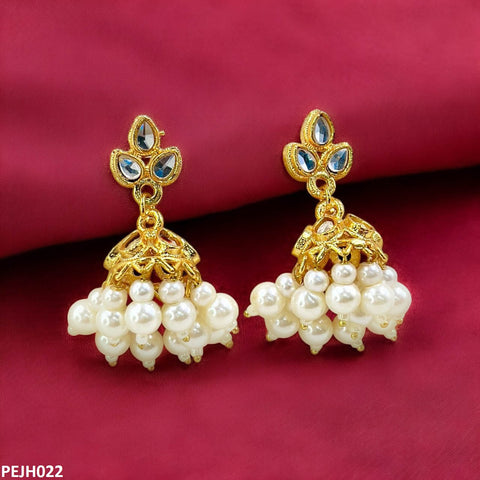 PEJH022 MZM Tear Pearl Drop Jhumki - PEJH