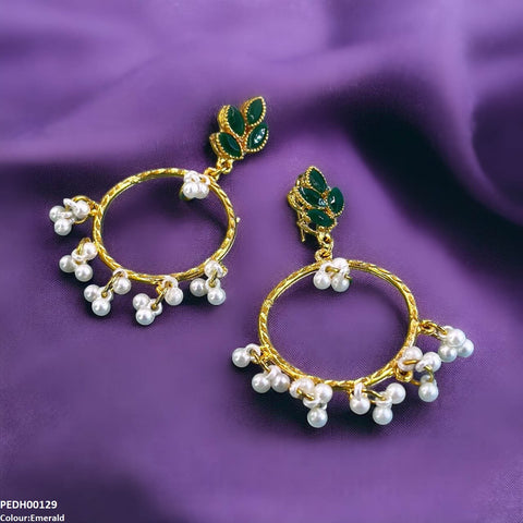 PEDH00129 FRN Tear Round Drop Earrings - PEDH