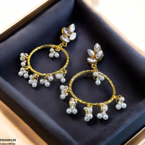 PEDH00129 FRN Tear Round Drop Earrings - PEDH