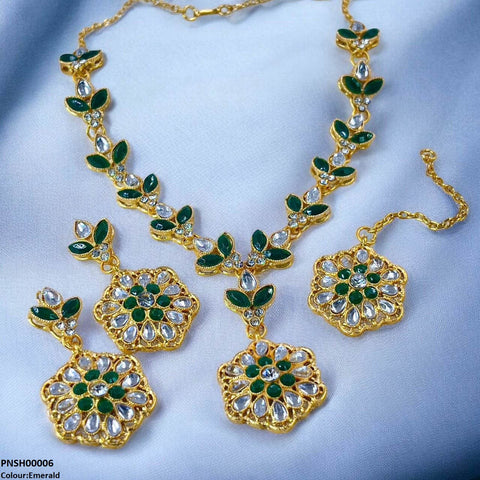 PNSH00006 FRN Tear/Flower Drop Necklace Set - PNSH