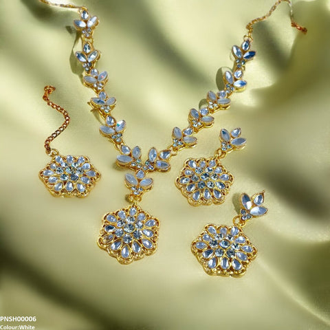 PNSH00006 FRN Tear/Flower Drop Necklace Set - PNSH