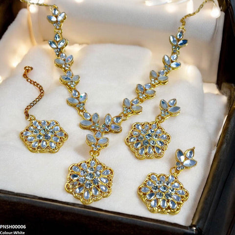 PNSH00006 FRN Tear/Flower Drop Necklace Set - PNSH