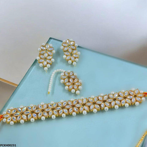 PCKH00231 SDQ Marquise Flower Choker Set - PCKH