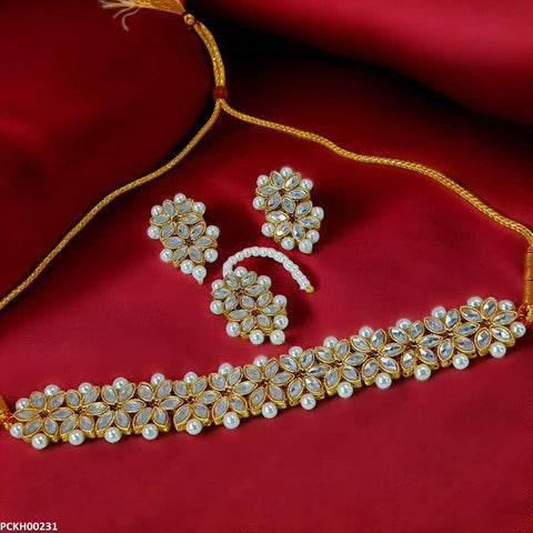 PCKH00231 SDQ Marquise Flower Choker Set - PCKH