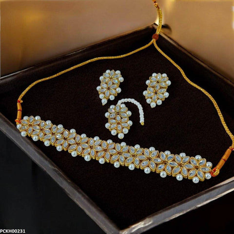PCKH00231 SDQ Marquise Flower Choker Set - PCKH