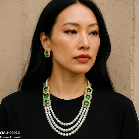 CMLH00060 FRN Rectangle Pearl Mala Set  - CMLH