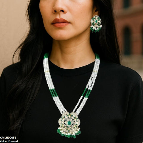 CMLH00051 SDQ Round Pearl Drop Mala Set - CMLH