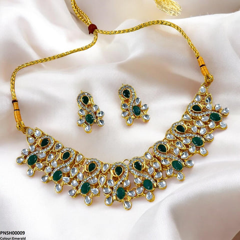PNSH00009 FRN Oval Tear Necklace Set - PNSH