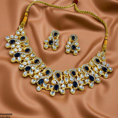 PNSH00009 FRN Oval Tear Necklace Set - PNSH