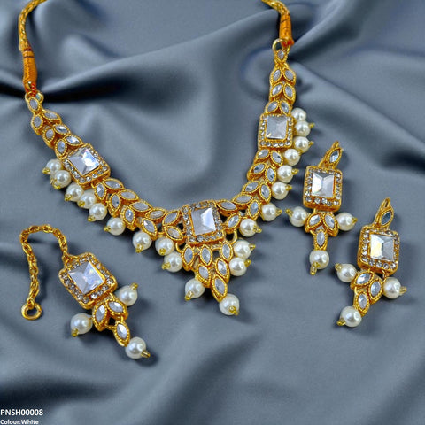 PNSH00008 FRN Rectangle/Tear Necklace Set - PNSH