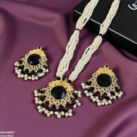 CMLH00067 MZM Round Pearl Drop Mala Set - CMLH