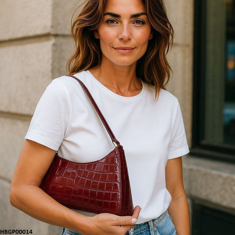 HBGP00014 Crocodile Pattern Armpit Hand Bag - HBGP