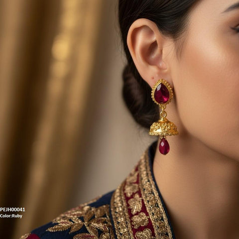 PEJH00041 SDQ Tear Drop Jhumki - PEJH