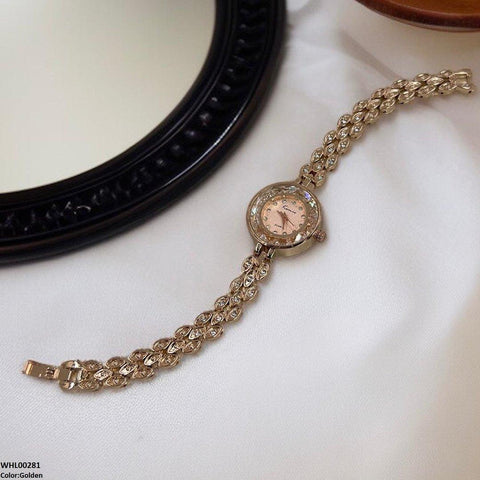 WHL00281 ZWA Round Rhinestone Bezel Dial Watch - WHL