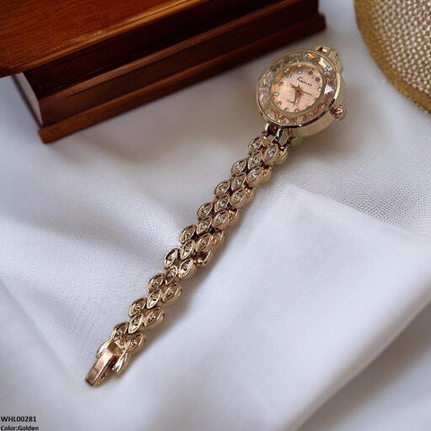 WHL00281 ZWA Round Rhinestone Bezel Dial Watch - WHL