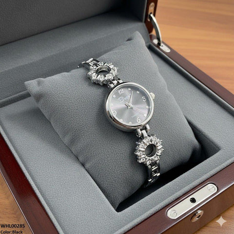 WHL00285 ZWA Round Silver Rhinestone Watch - WHL