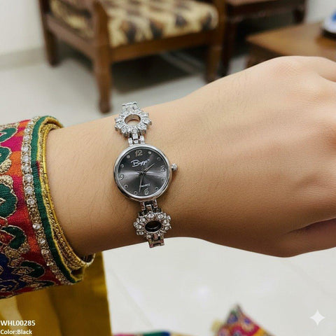 WHL00285 ZWA Round Silver Rhinestone Watch - WHL