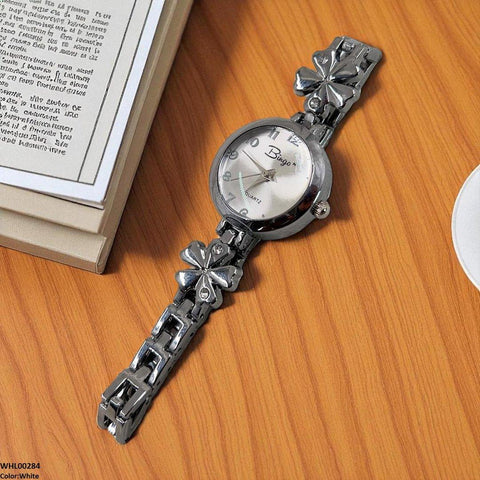 WHL00284 ZWA Round Flower Link Chain Watch - WHL