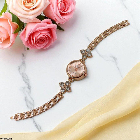 WHL00282 ZWA Round Flower Chain Watch - WHL
