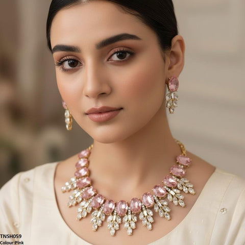 TNSH059 SDQ Oval Pear Necklace Set