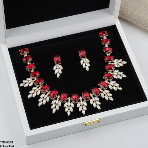 TNSH059 SDQ Oval Pear Necklace Set