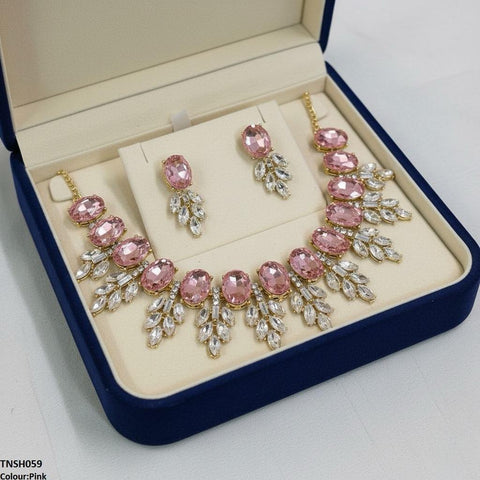 TNSH059 SDQ Oval Pear Necklace Set