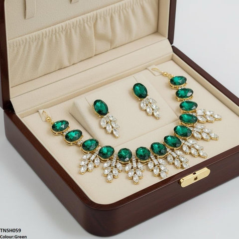 TNSH059 SDQ Oval Pear Necklace Set