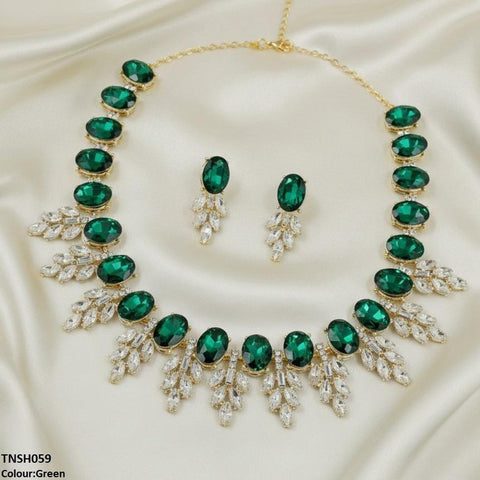 TNSH059 SDQ Oval Pear Necklace Set