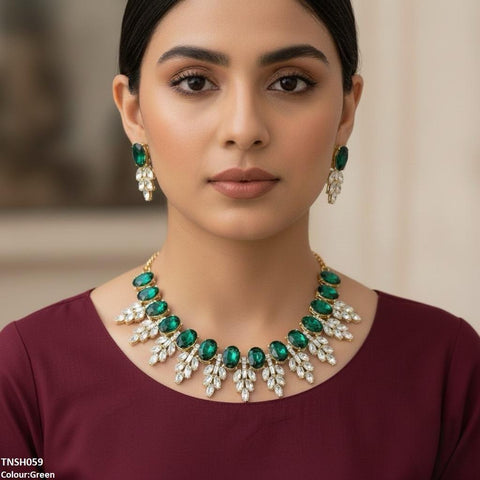 TNSH059 SDQ Oval Pear Necklace Set