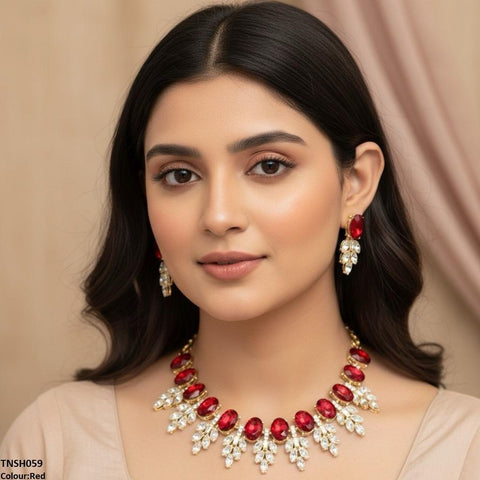 TNSH059 SDQ Oval Pear Necklace Set
