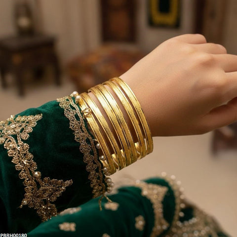 PBRH00180 MZM Plain Bangles 6 Pcs Set - PBRH