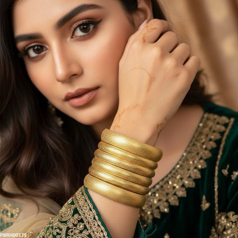 PBRH00175 MZM Sandblasted Bangles 6 Pcs Set - PBRH