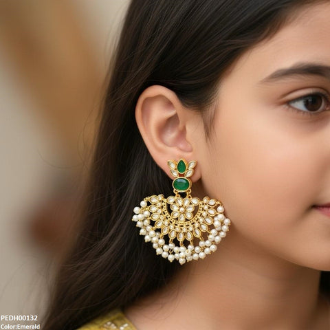 PEDH00132 MZM Oval/Tear Pearl Drop Earrings - PEDH