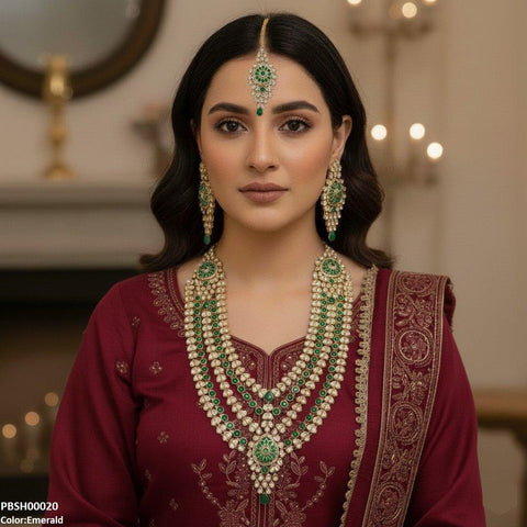 PBSH00020 FRN Tear Flower Bridal Mala Set - PBSH