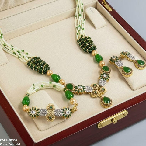 CMLH00069 SDQ Flower Tear Drop Mala Set - CMLH