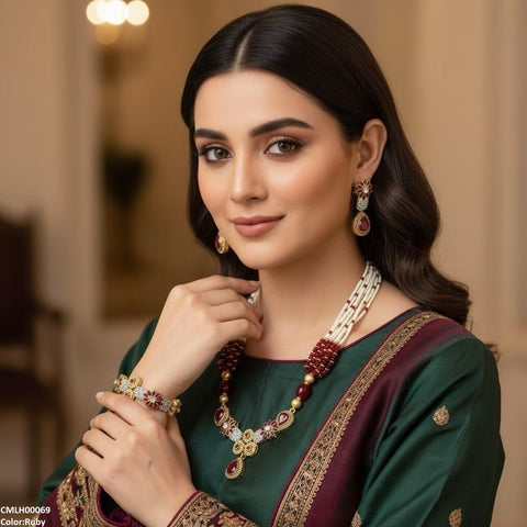 CMLH00069 SDQ Flower Tear Drop Mala Set - CMLH