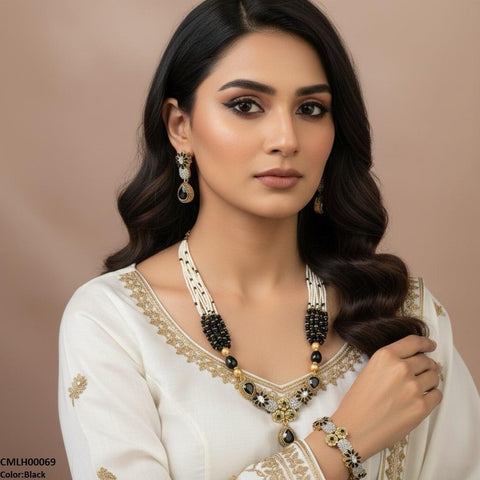 CMLH00069 SDQ Flower Tear Drop Mala Set - CMLH