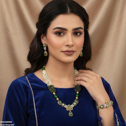 CMLH00069 SDQ Flower Tear Drop Mala Set - CMLH