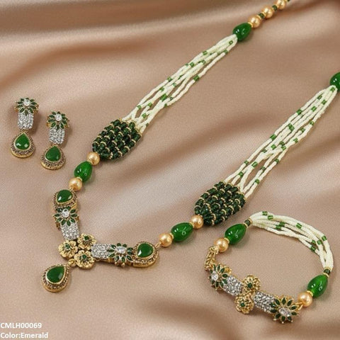 CMLH00069 SDQ Flower Tear Drop Mala Set - CMLH