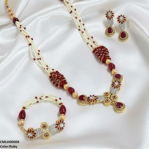 CMLH00069 SDQ Flower Tear Drop Mala Set - CMLH