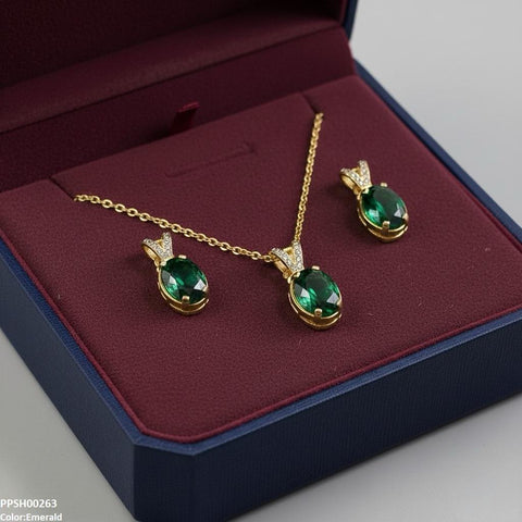 PPSH00263 SDQ Oval Drop Pedant Set - PPSH