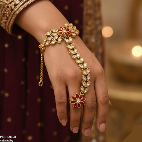 PBRH00198 FRN Marquise Flower Angla Bracelet Adjustable - PBRH