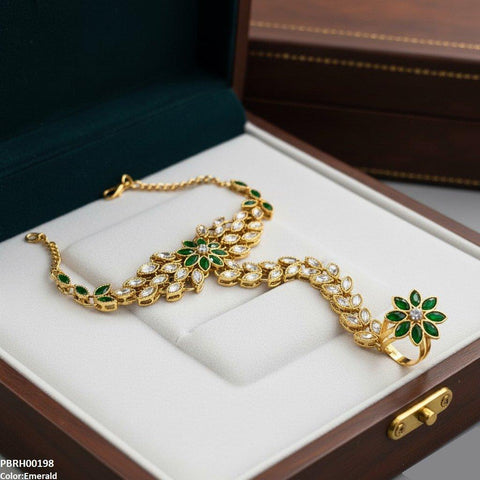 PBRH00198 FRN Marquise Flower Angla Bracelet Adjustable - PBRH